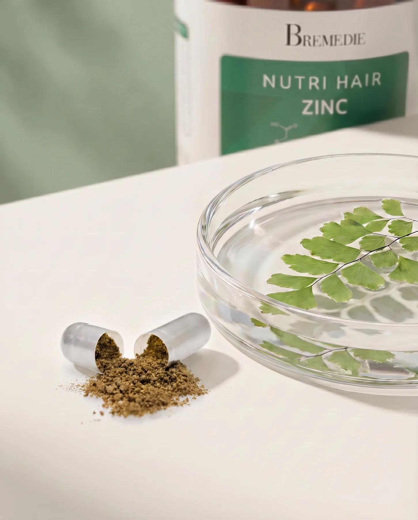 Botanical ingredient prepared in a laboratory dish